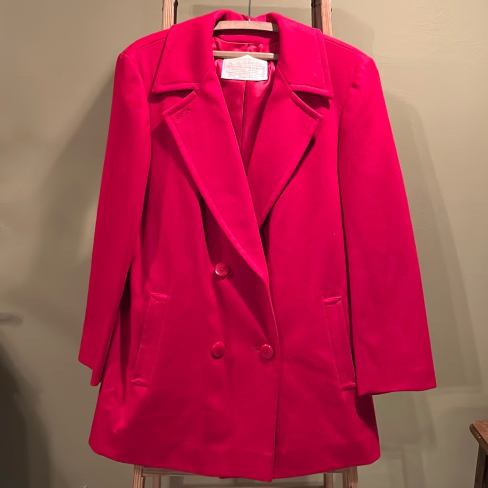 Vintage Pendleton Red Wool Peacoat Size 12